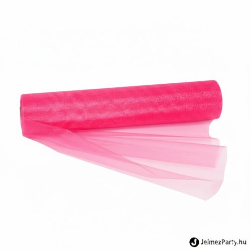 Pink organza dekorációs anyag (47 cm x 10 m) – Romantikus pink ünnepi dekorációs tekercs