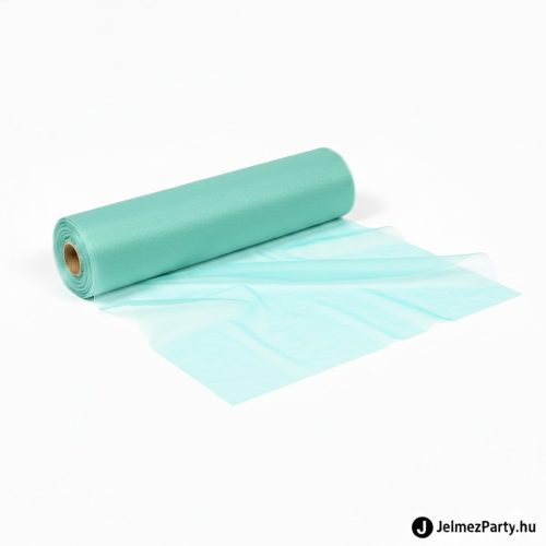 Mentazöld organza dekorációs anyag (47 cm x 10 m) – Üde menta ünnepi dekorációs tekercs
