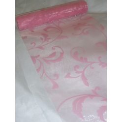   inda mintás rózsaszín alapon rózsaszín organza (47 cm * 5 m)