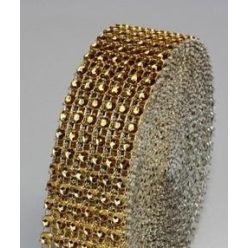 strasszos dekorszalag 3 cm *4,5 m -arany 