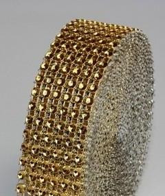 strasszos dekorszalag 3 cm *4,5 m -arany 