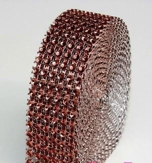 strasszos dekorszalag 3 cm *4,5 m - barna 