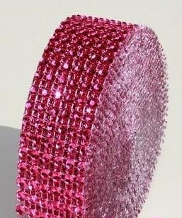 strasszos dekorszalag 3 cm *4,5 m - ciklámen