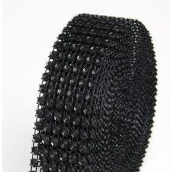 strasszos dekorszalag 3 cm *4,5 m - fekete