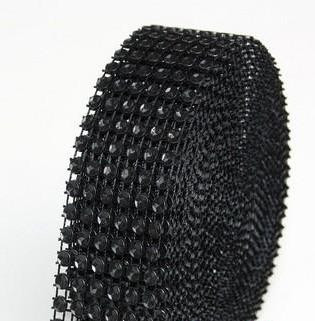 strasszos dekorszalag 3 cm *4,5 m - fekete