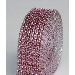 strasszos dekorszalag 3 cm *4,5 m - mályva 