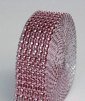 strasszos dekorszalag 3 cm *4,5 m - mályva 