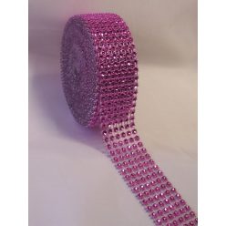 strasszos dekorszalag 3 cm *4,5 m - rózsaszín