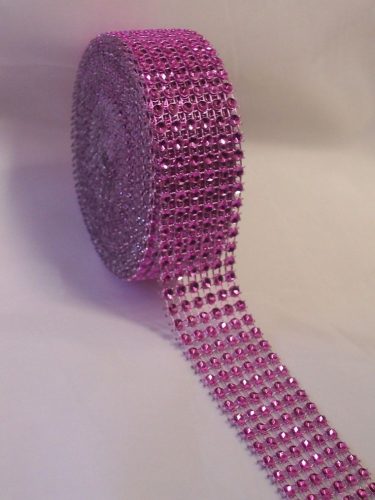 strasszos dekorszalag 3 cm *4,5 m - rózsaszín