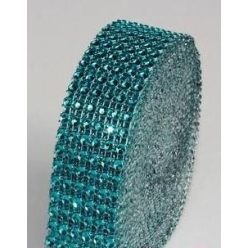 strasszos dekorszalag 3 cm *4,5 m - türkiz 