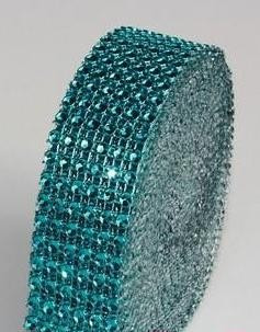 strasszos dekorszalag 3 cm *4,5 m - türkiz 