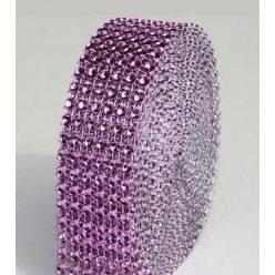 strasszos dekorszalag 3 cm *4,5 m - világoslila