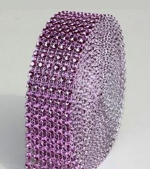 strasszos dekorszalag 3 cm *4,5 m - világoslila