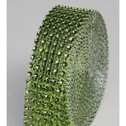 strasszos dekorszalag 3 cm *4,5 m - zöld