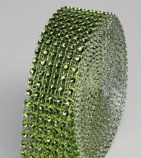 strasszos dekorszalag 3 cm *4,5 m - zöld
