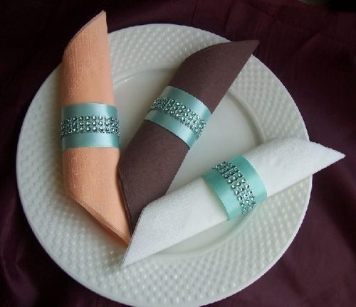 strasszos szalvétagyűrű menta