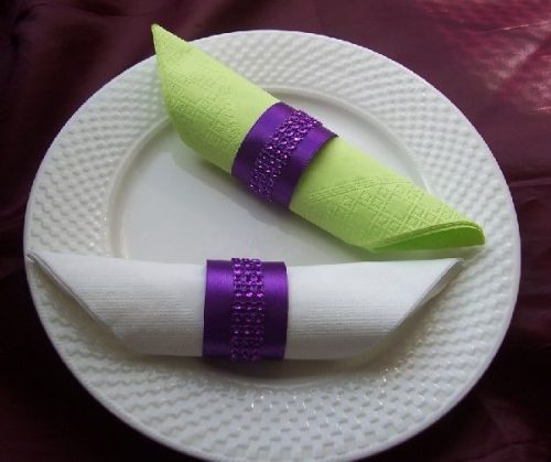 strasszos szalvétagyűrű sötétlila