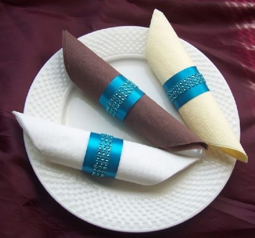 strasszos szalvétagyűrű türkiz 