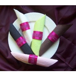 strasszos szalvétagyűrű, ciklámen 