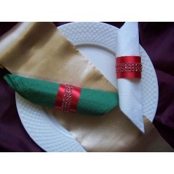 strasszos szalvétagyűrű, piros 