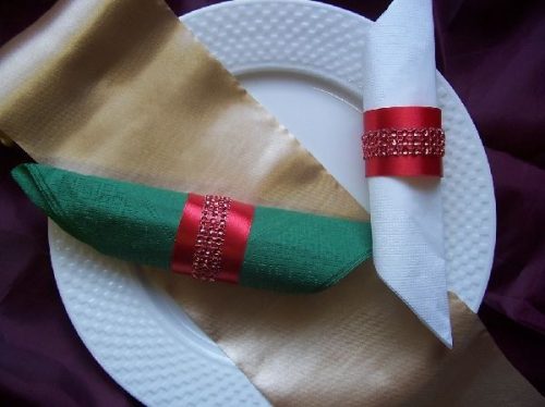 strasszos szalvétagyűrű, piros 