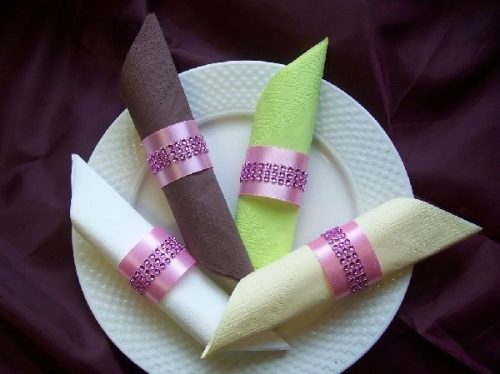 strasszos szalvétagyűrű, rózsaszín