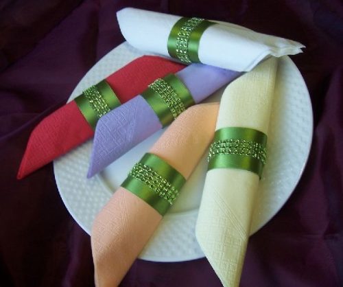 strasszos szalvétagyűrű, zöld 