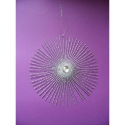   glitteres, köves függeszthető csillagdísz, 20 cm-s (6 db)