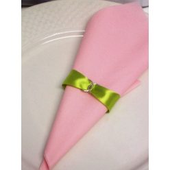   szatén szalvétagyűrű gyűrűpárral. világos mohazöld 10db/cs