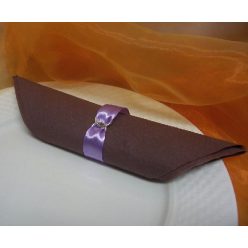 szatén szalvétagyűrű gyűrűpárral. lila 10db/cs