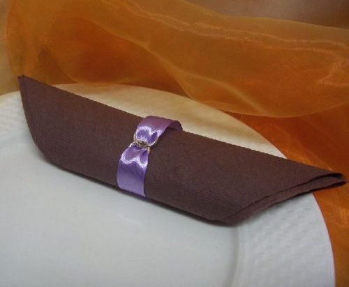 szatén szalvétagyűrű gyűrűpárral. lila 10db/cs