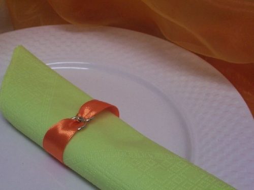 szatén szalvétagyűrű gyűrűpárral. narancs 10db/cs