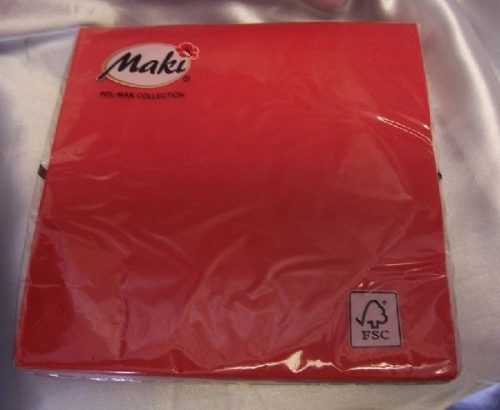 33*33 szalvéta, 3 rétegű (20 db/cs) piros 