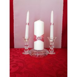 esküvői gyertyaszett 3 részes , mályva