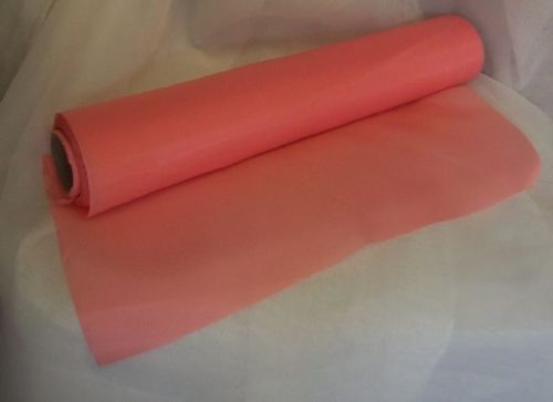 Selyem dekoranyag asztali futó korall (25 cm * 10 m) 