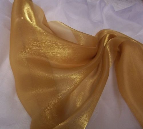 Szatén-organza (47 cm * 10 m) arany (új)