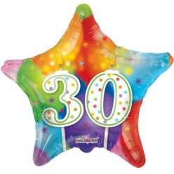 30. csillag fólia lufi (45 cm) 