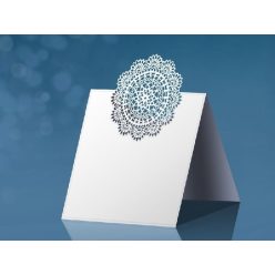   csipkés, rozettás ültetőkártya, 10 db, 6,3 x 6 cm (WS57)