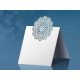 csipkés, rozettás ültetőkártya, 10 db, 6,3 x 6 cm (WS57)