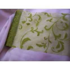inda mintás zöld(moha) organza (24 cm * 5 m) 