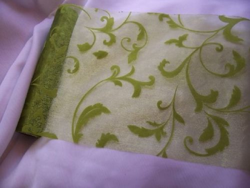 inda mintás zöld(moha) organza (24 cm * 5 m) 