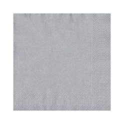 33*33 szalvéta (20 db/cs) fényes ezüst, 3 rétegű