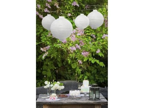 Lampion gömb világító, fehér (30 cm)