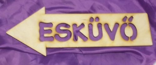 Vintage Esküvő fatábla 30 cm