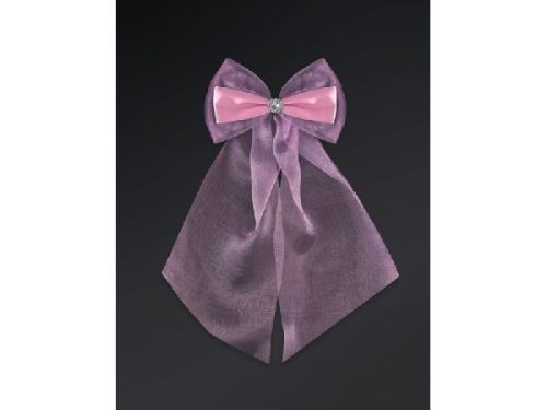 Kilincsdísz organza strasszkővel (2 db) rózsaszín kr081