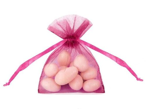 11*13 cm organza tasak ciklámen (5 db)