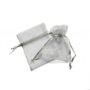 11x13cm organza tasak ezüst (5 db) 