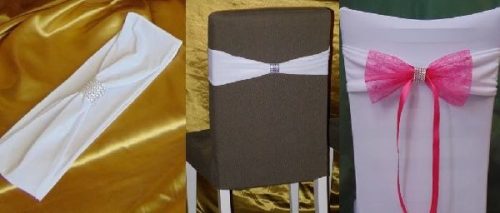 elasztikus/spandex székszoknya masni fehér