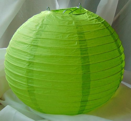 lampion gömb 25 cm-es, élénkzöld (102J)