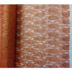 Csipke dekoanyag metál bronz(48 cm x 5 yard)